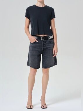 Citizens of Humanity Ayla Jean Shorts Vintage Black size 27 long 9" inseam jorts